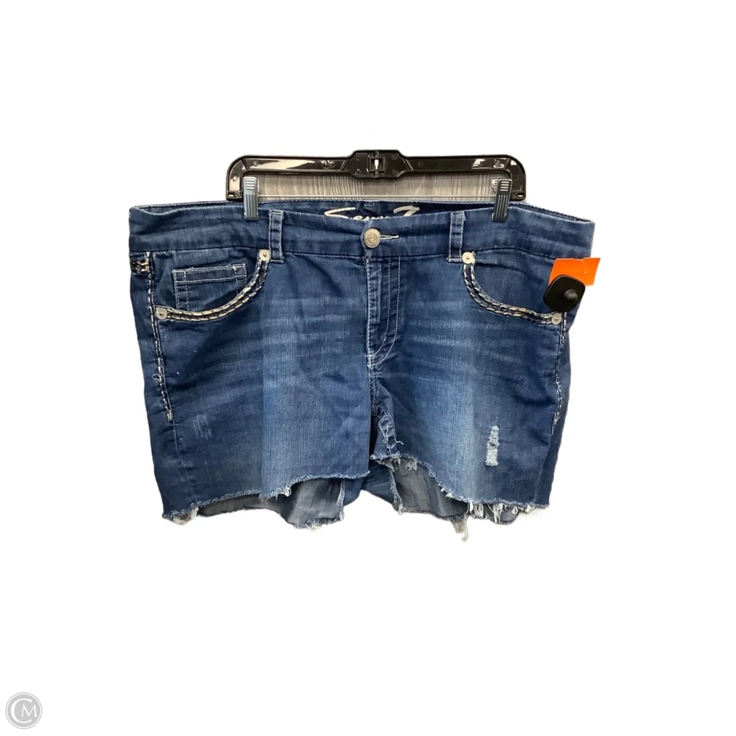 Shorts By Seven 7 In Blue Denim, Size: 18