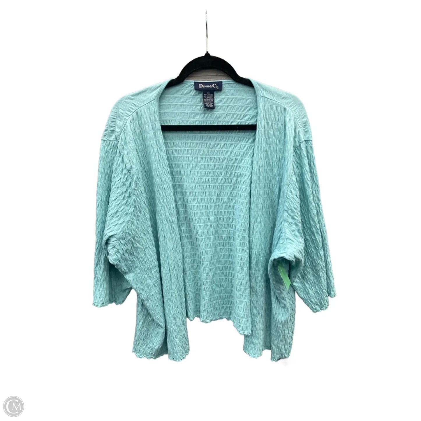 Cardigan By Denim And Company In Blue, Size: 3x