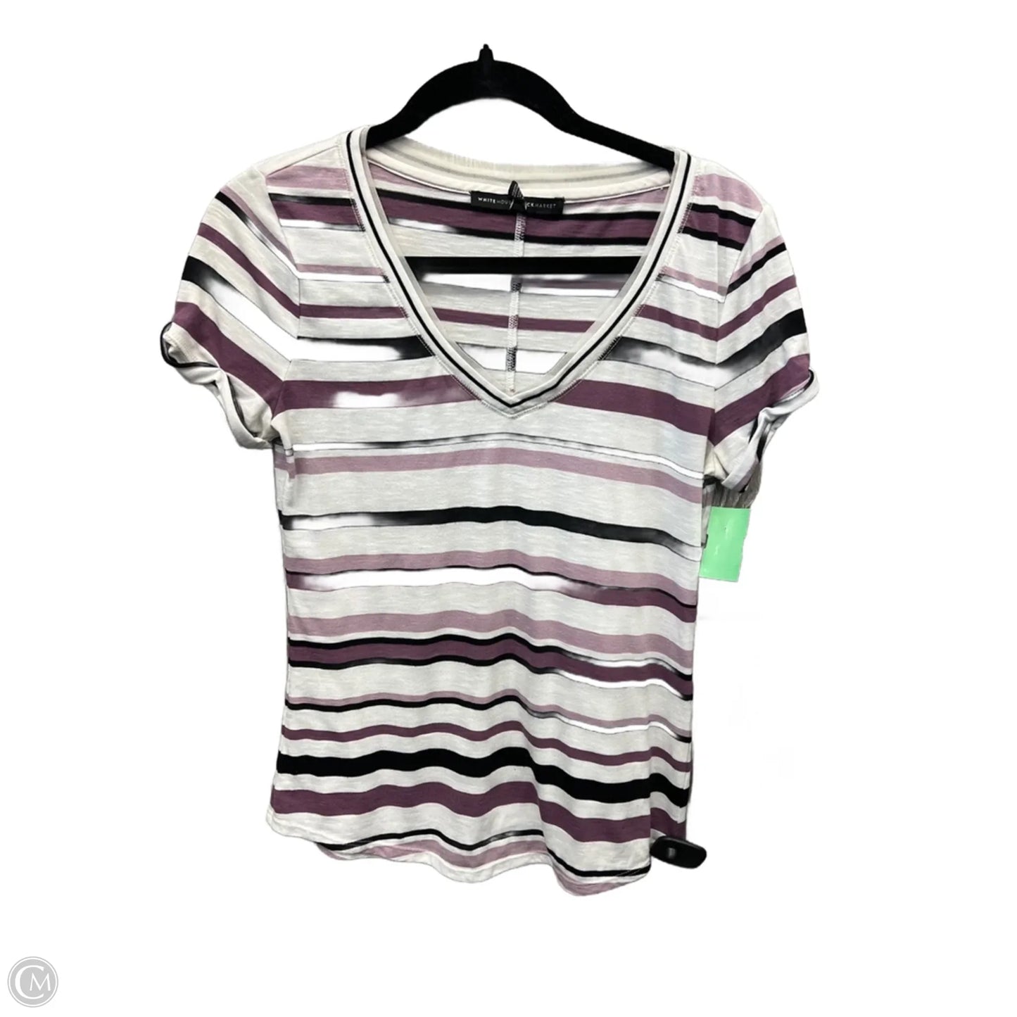 Top Short Sleeve By White House Black Market In Striped Pattern, Size: Xs