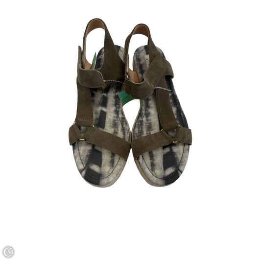 Sandals Heels Platform By Crown Vintage In Green, Size: 8