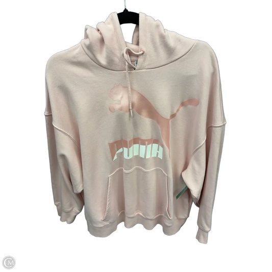 Athletic Sweatshirt Hoodie By Puma In Pink, Size: 1x