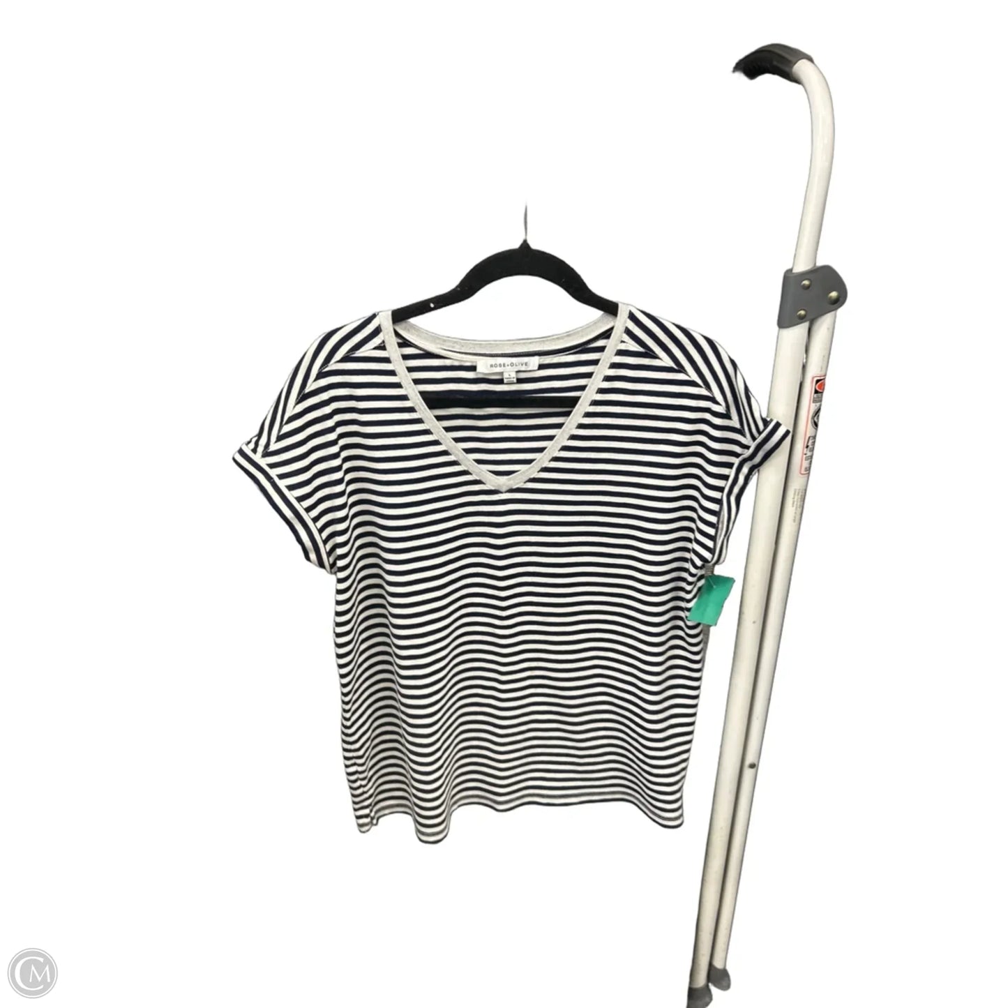 Top Short Sleeve By Rose And Olive In Striped Pattern, Size: L