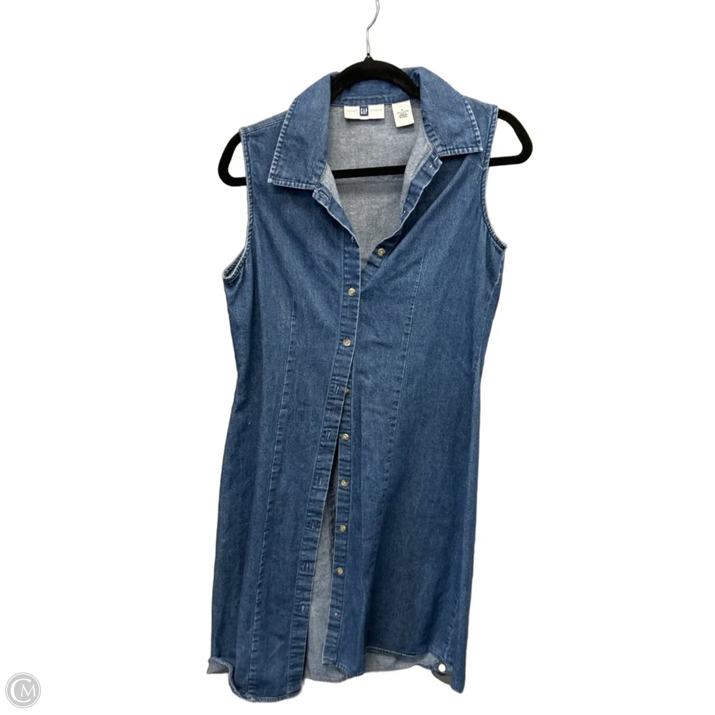 Dress Casual Midi By Gap In Blue Denim, Size: S