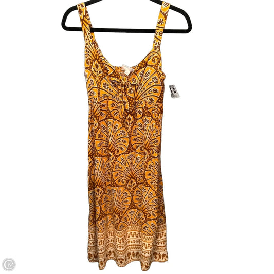 Dress Casual Midi By Knox Rose In Orange, Size: Xs
