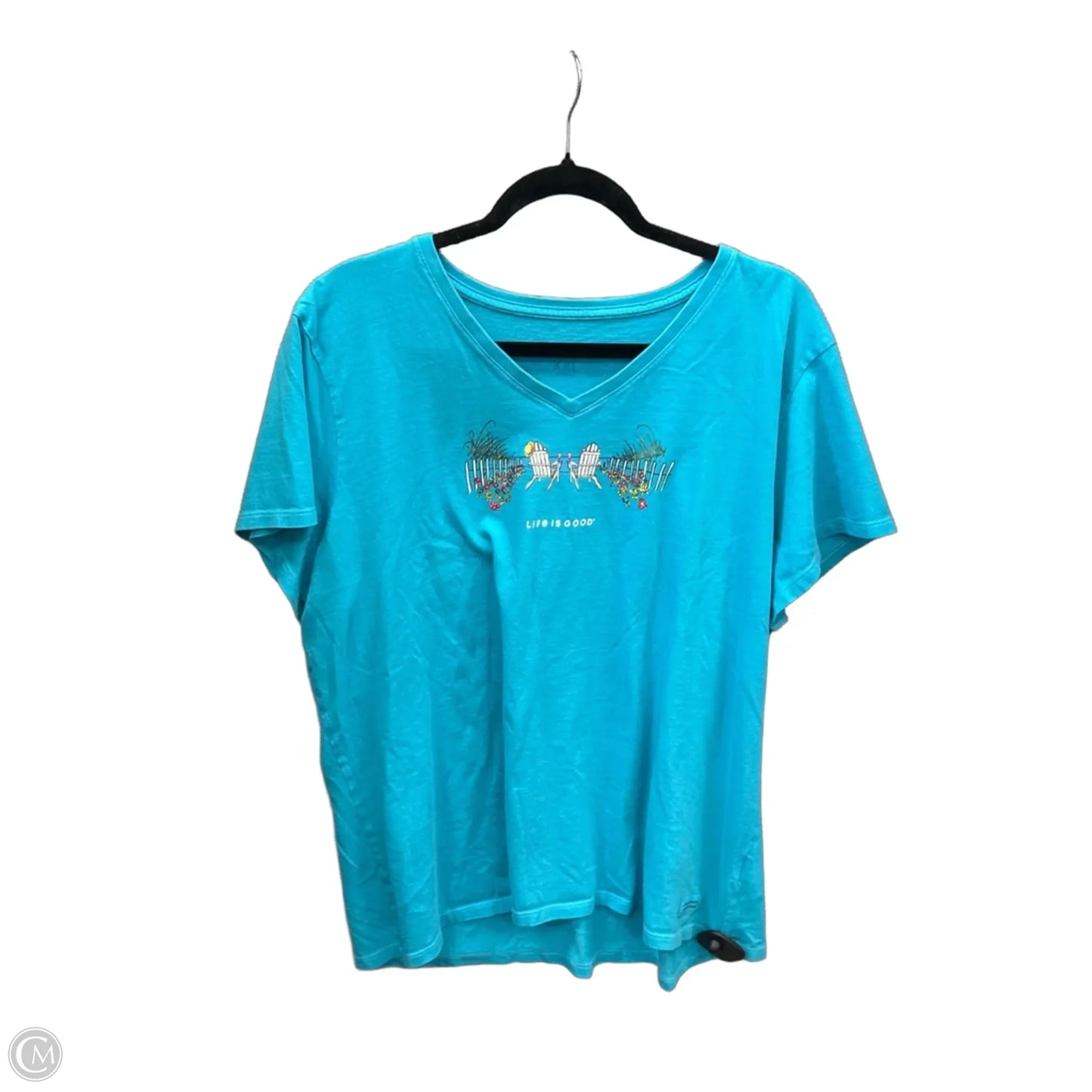 Top Short Sleeve By Life Is Good In Blue, Size: Xxl