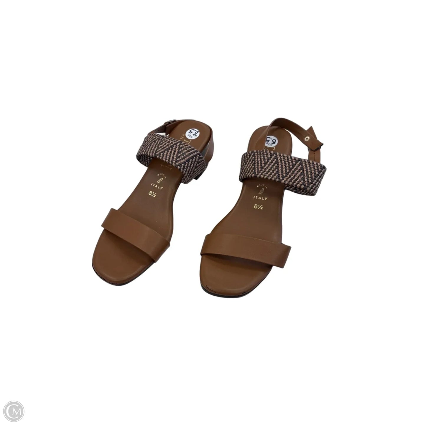 Sandals Heels Kitten By Italian Shoemakers In Brown, Size: 8.5
