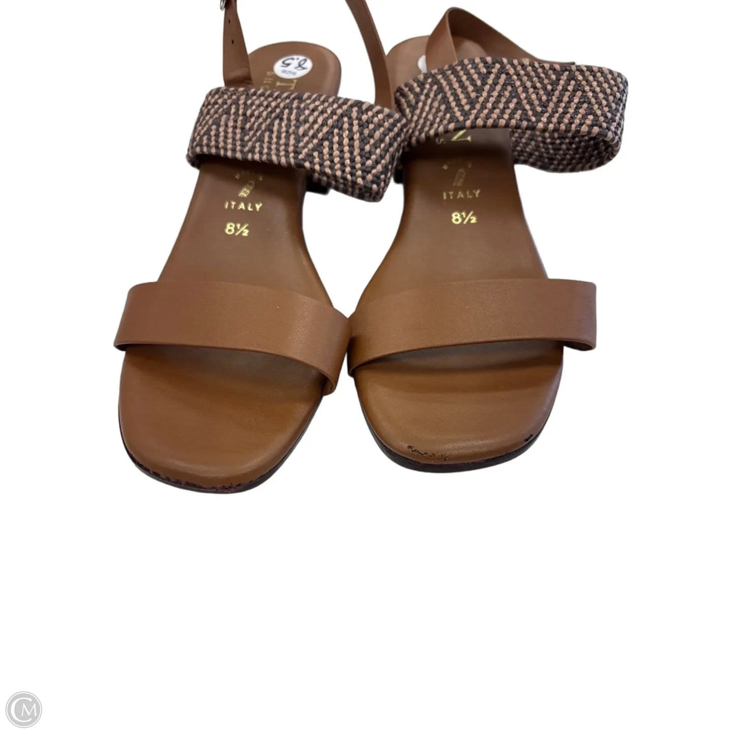 Sandals Heels Kitten By Italian Shoemakers In Brown, Size: 8.5