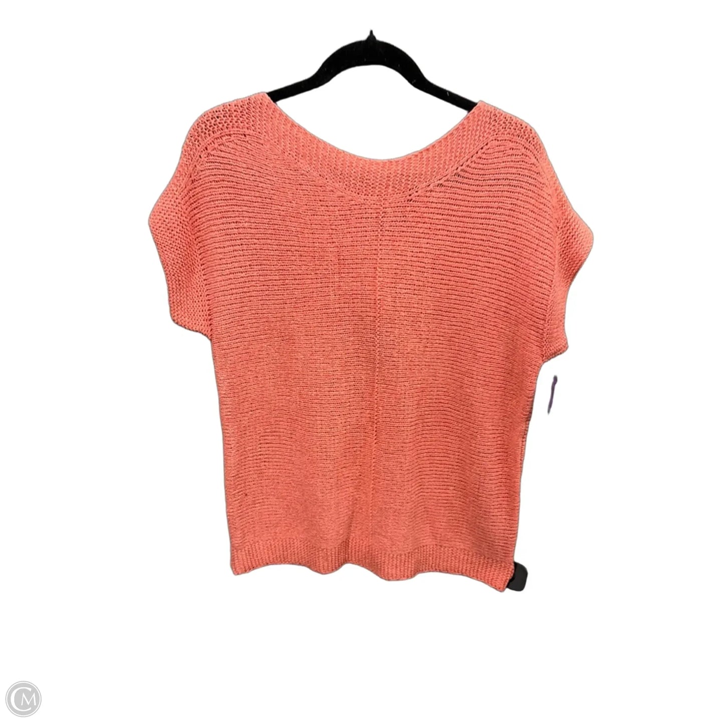 Sweater Short Sleeve By Cable And Gauge In Pink, Size: Xl