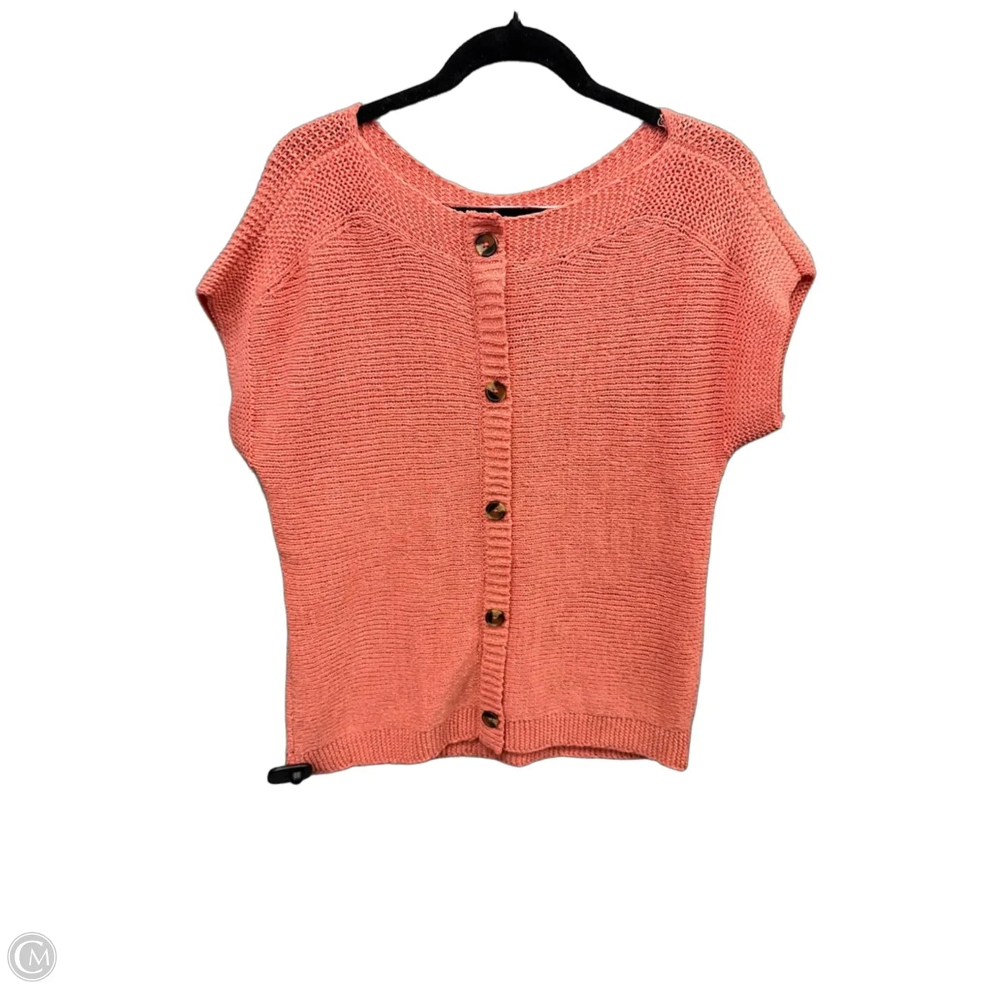Sweater Short Sleeve By Cable And Gauge In Pink, Size: Xl