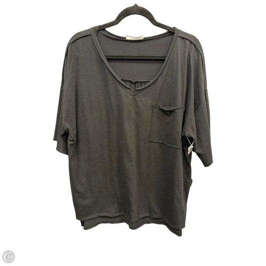 Top Short Sleeve By Zenana In Black, Size: 2x