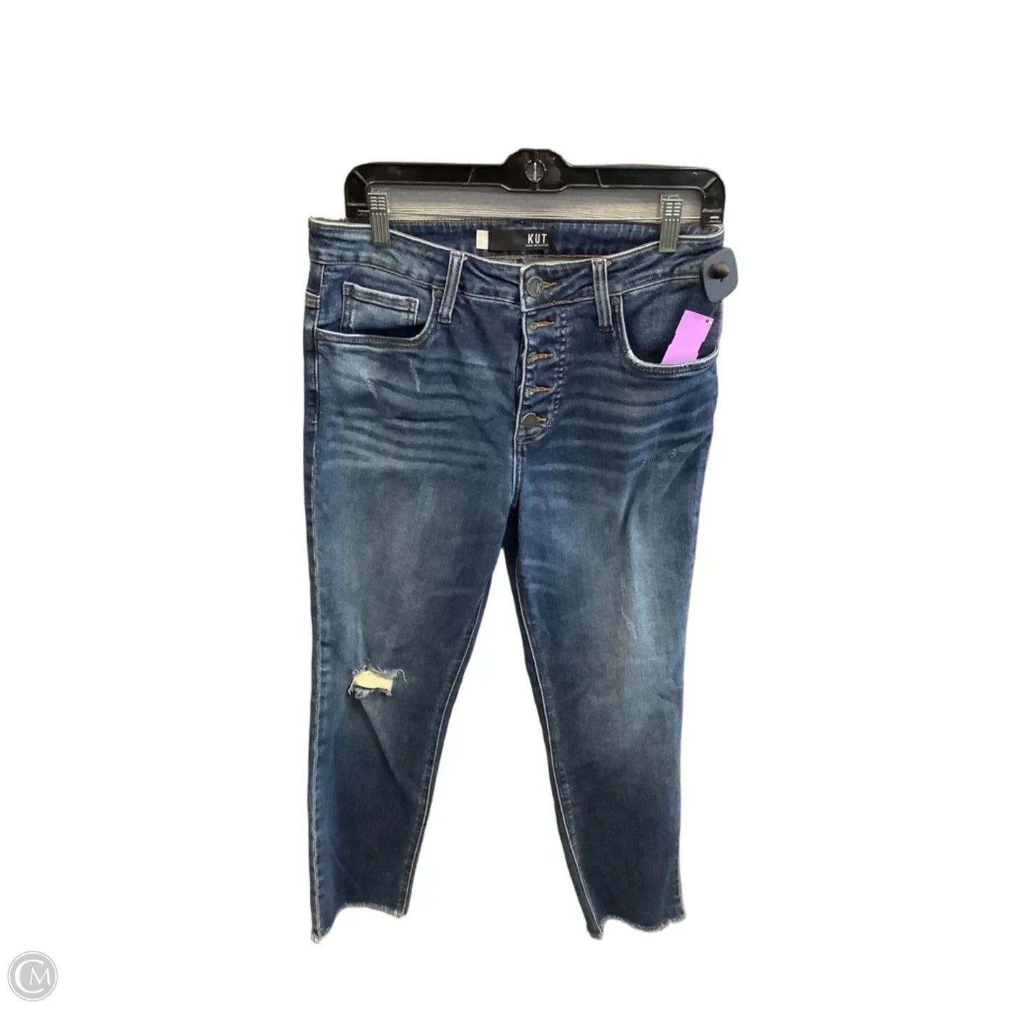 Jeans Straight By Kut In Blue Denim, Size: 8l