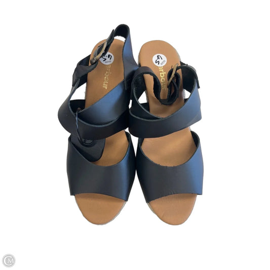 Sandals Heels Wedge By Barbour In Black, Size: 6.5