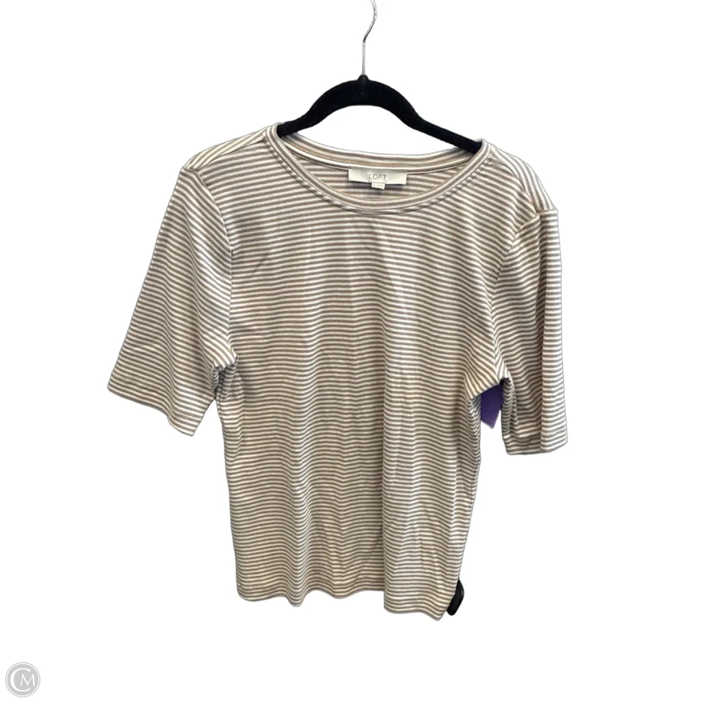Top Short Sleeve By Loft In Striped Pattern, Size: Xl