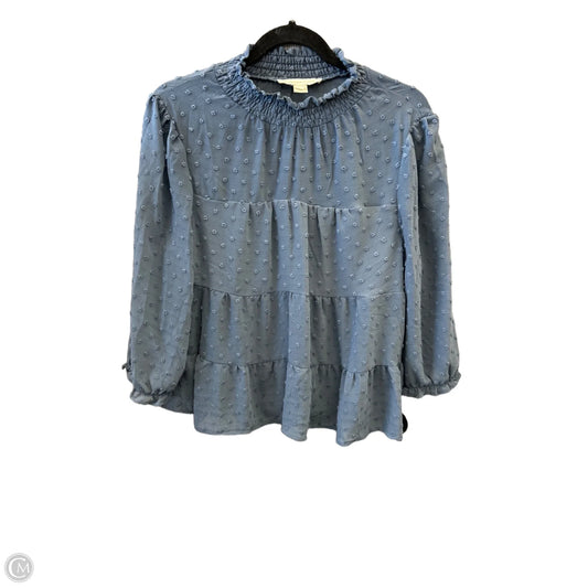 Top Long Sleeve By Monteau In Blue, Size: Xl
