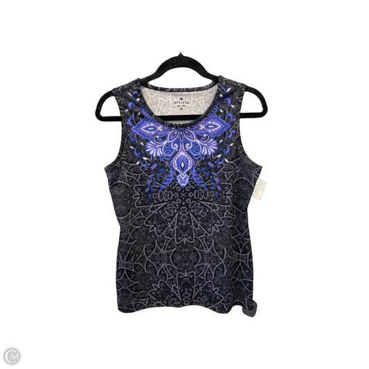 Top Sleeveless By Athleta In Black & Purple, Size: M