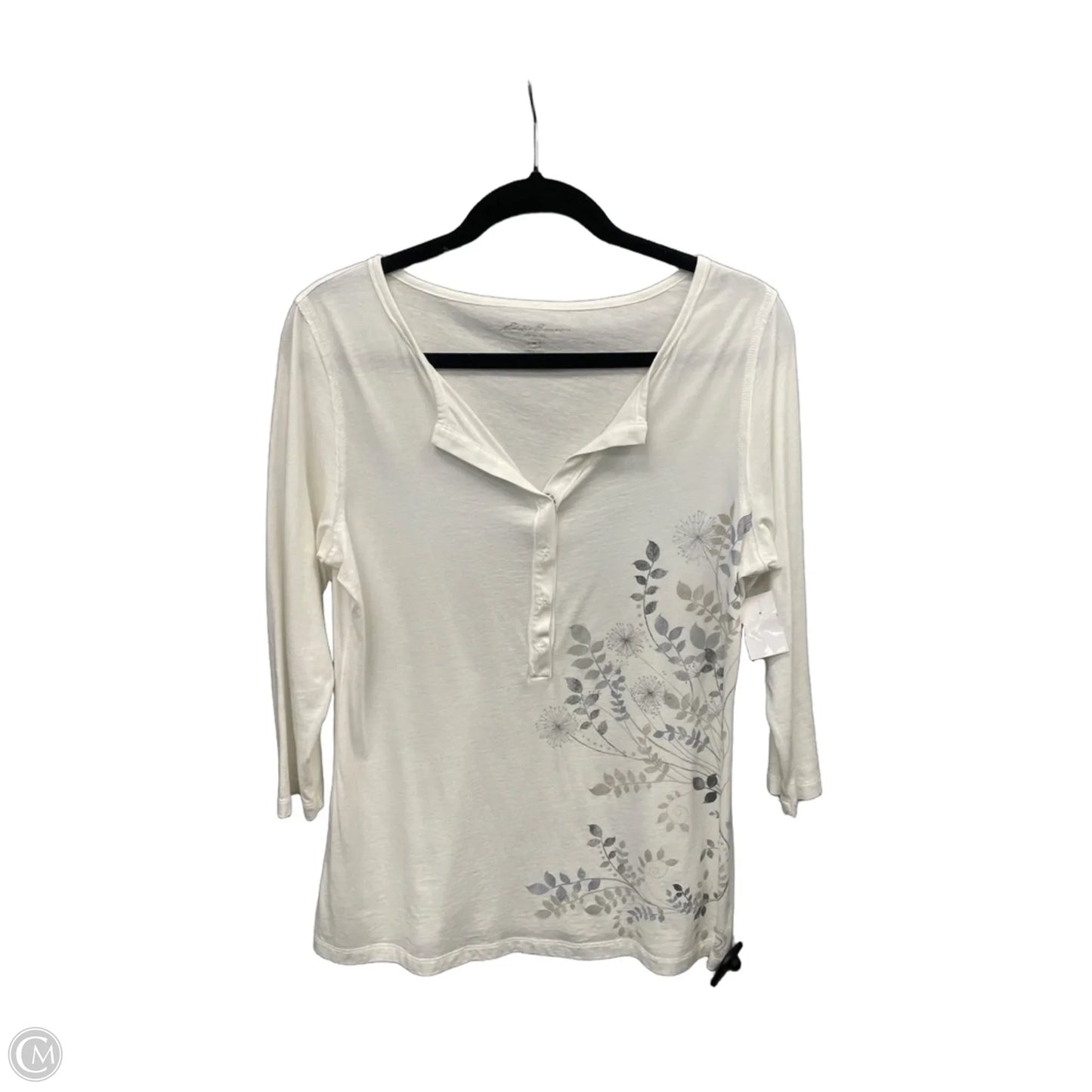 Top Long Sleeve By Eddie Bauer In White, Size: M