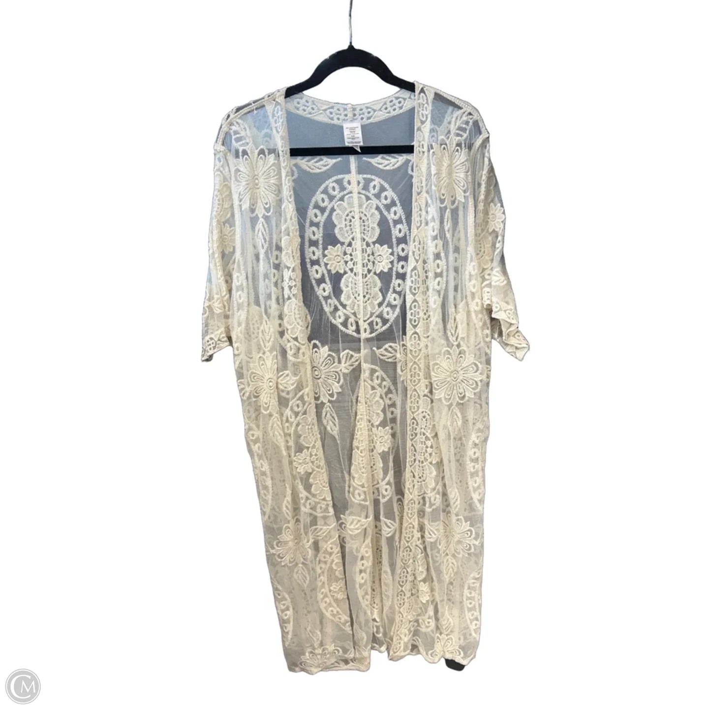 Kimono By Clothes Mentor In Cream, Size: S