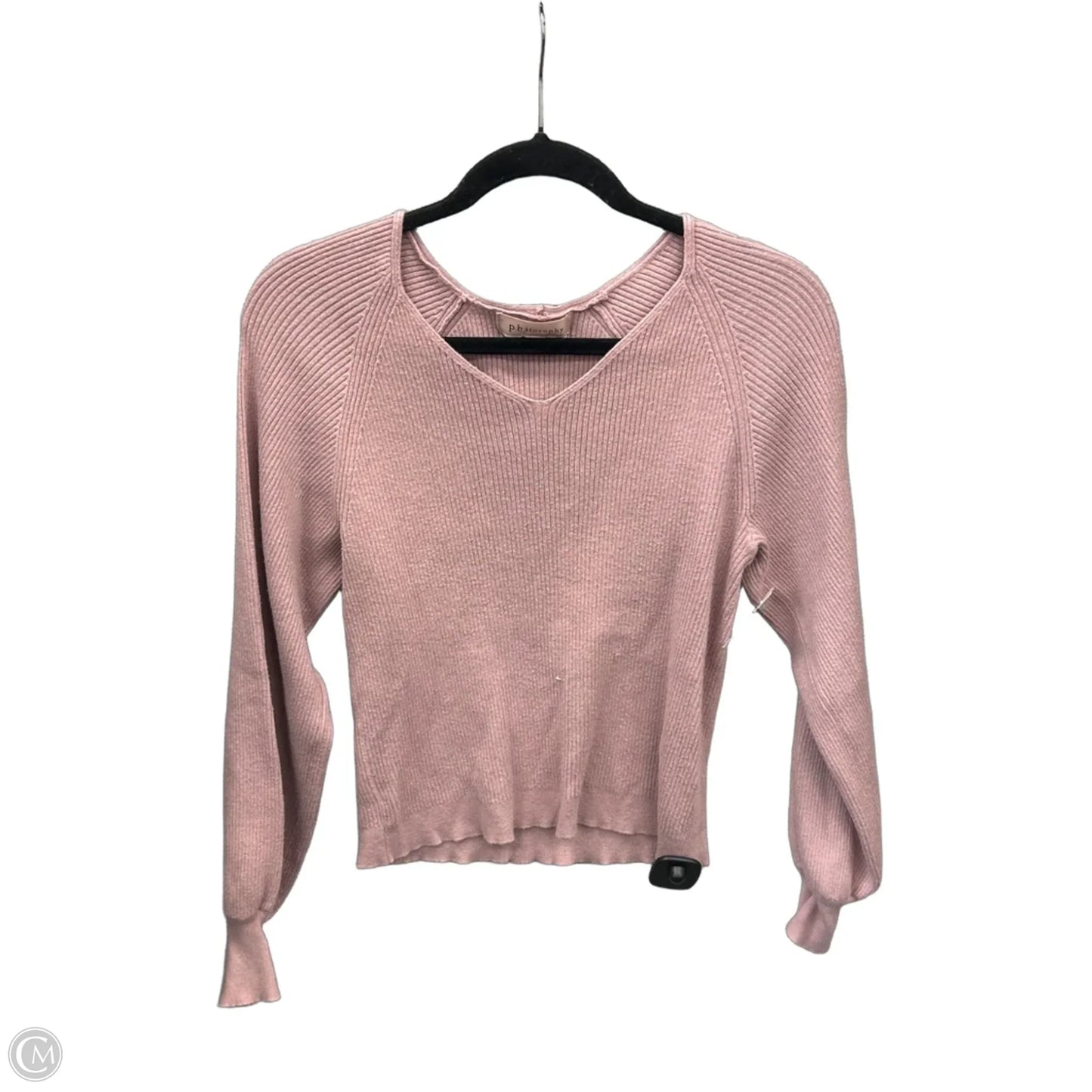 Top Long Sleeve By Philosophy In Pink, Size: M