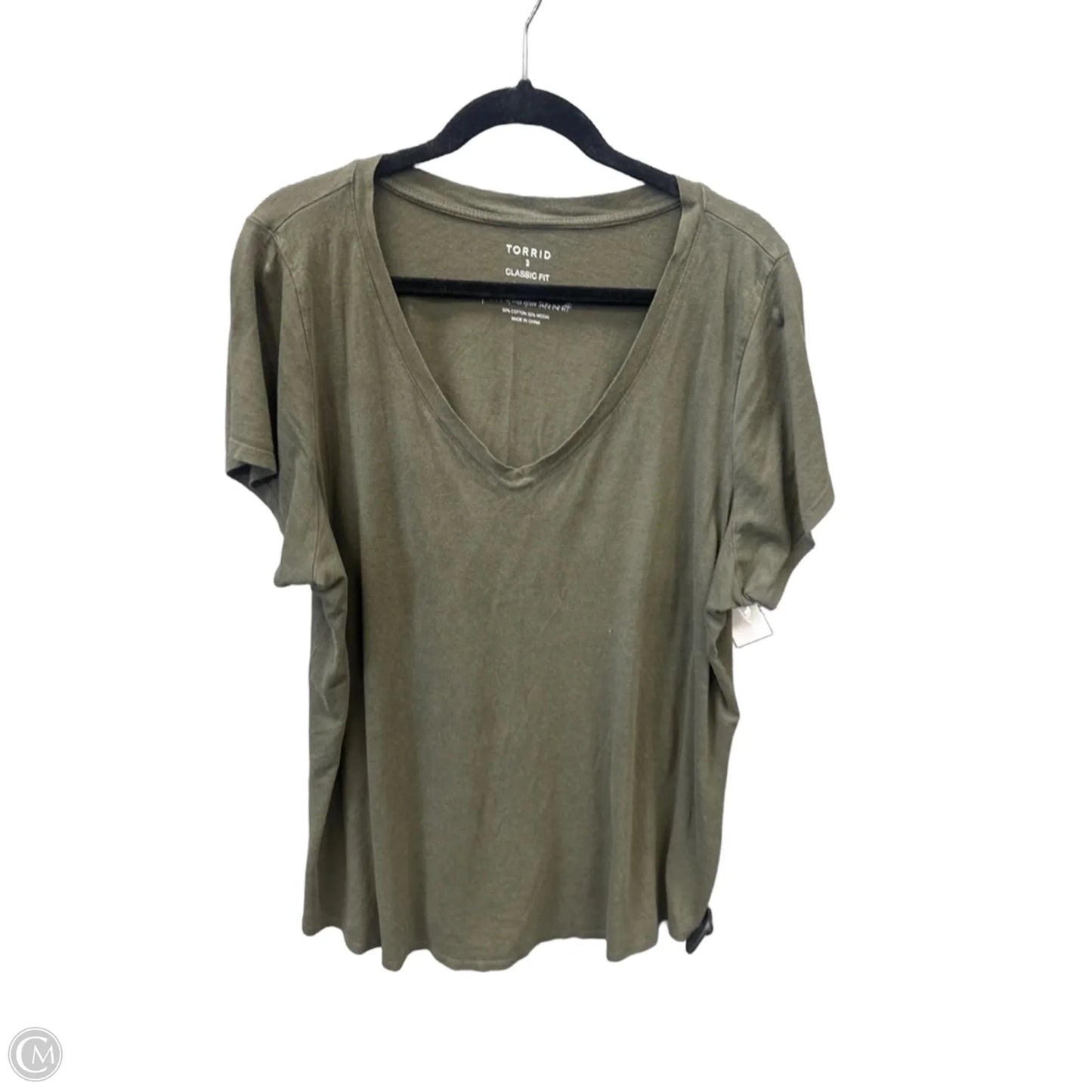 Top Short Sleeve Basic By Torrid In Green, Size: 3x