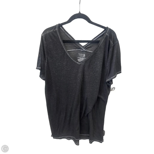 Top Short Sleeve By Time And Tru In Black, Size: Xxl