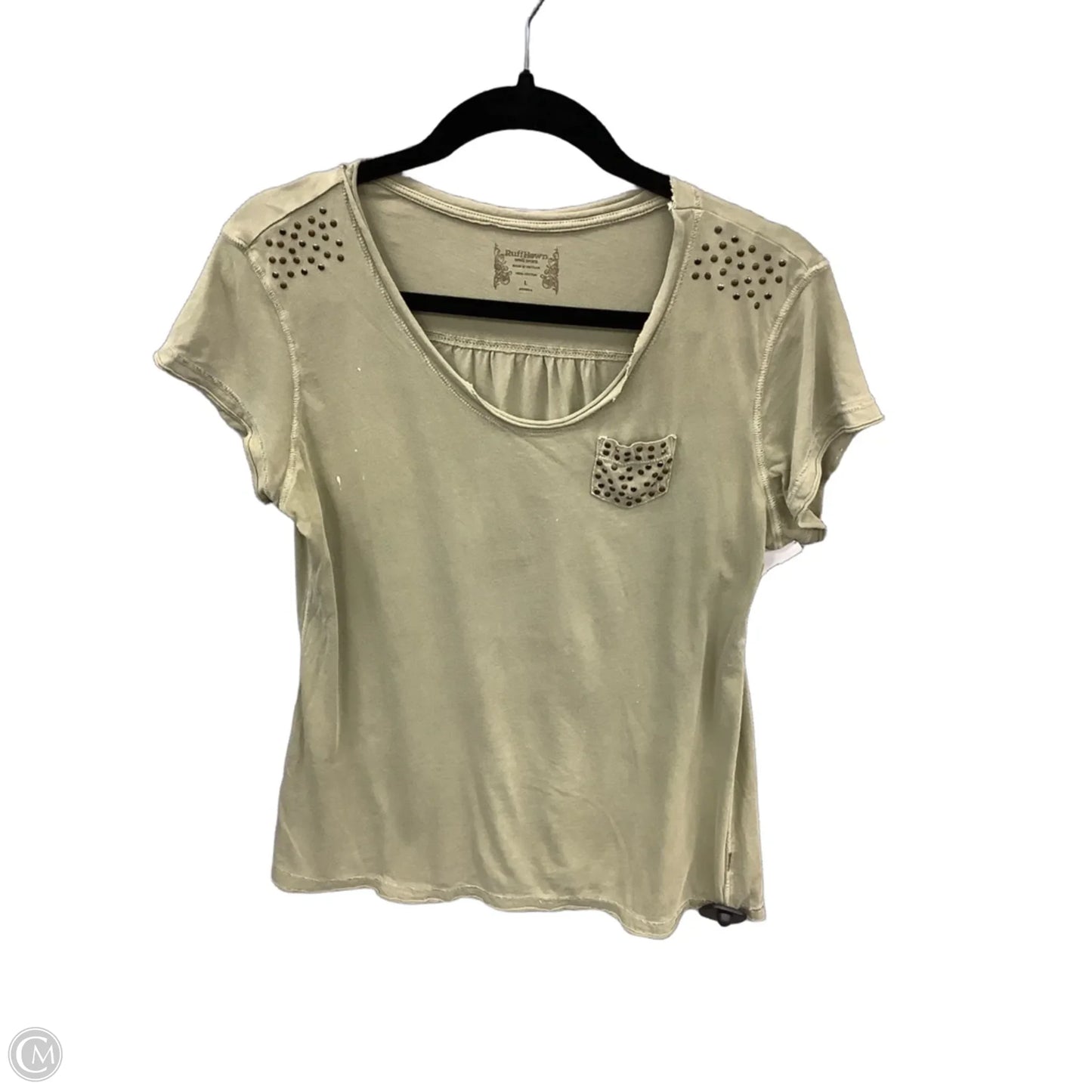 Top Short Sleeve By Ruff Hewn In Green, Size: L