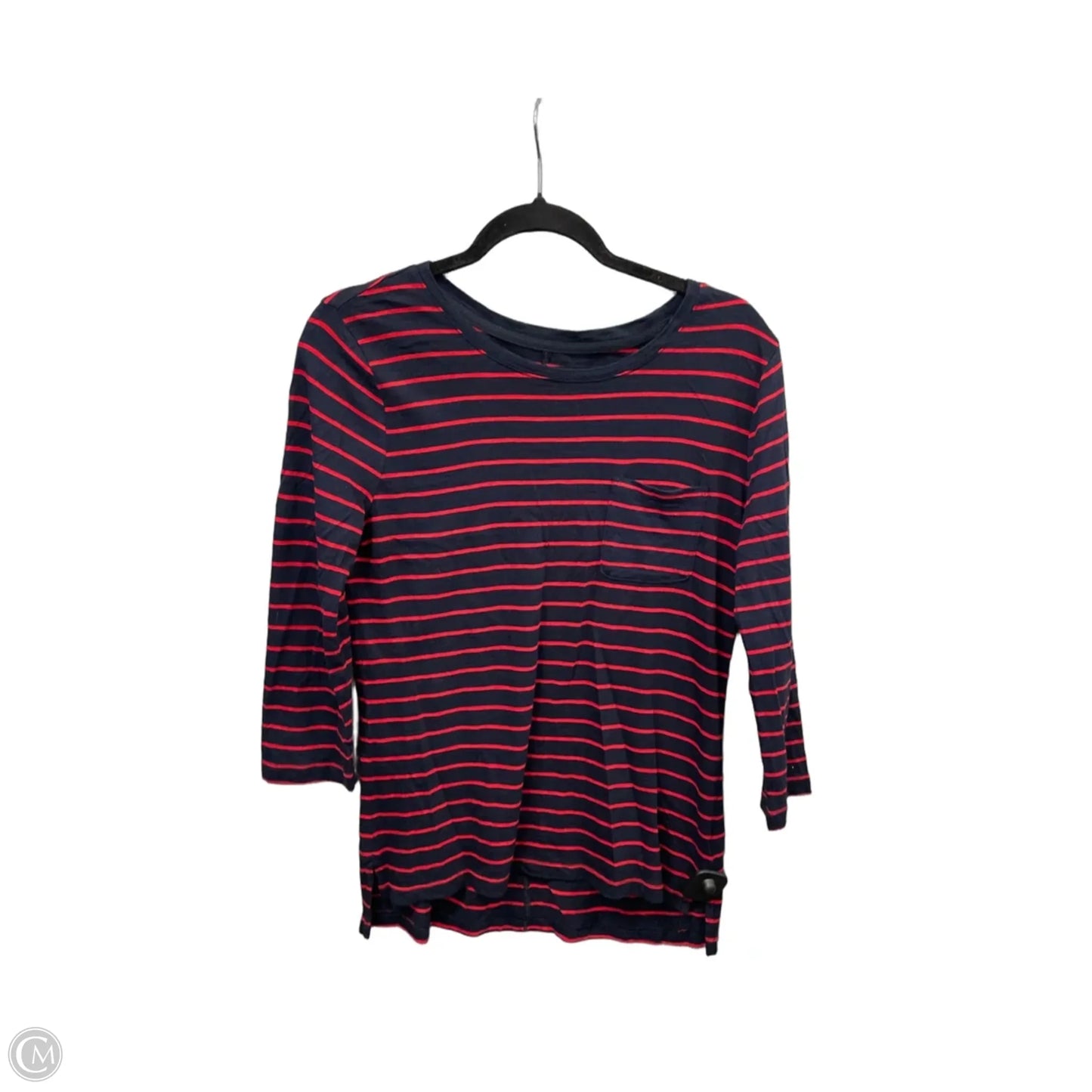 Top 3/4 Sleeve By Banana Republic In Striped Pattern, Size: M