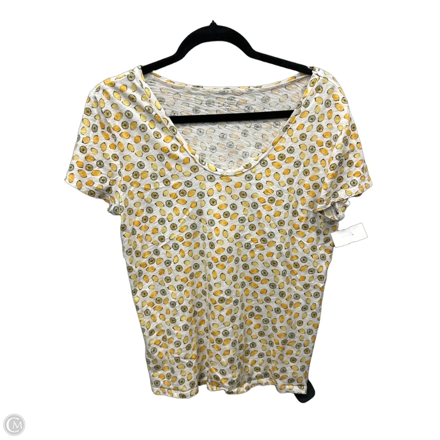 Top Short Sleeve By Loft In Yellow, Size: M