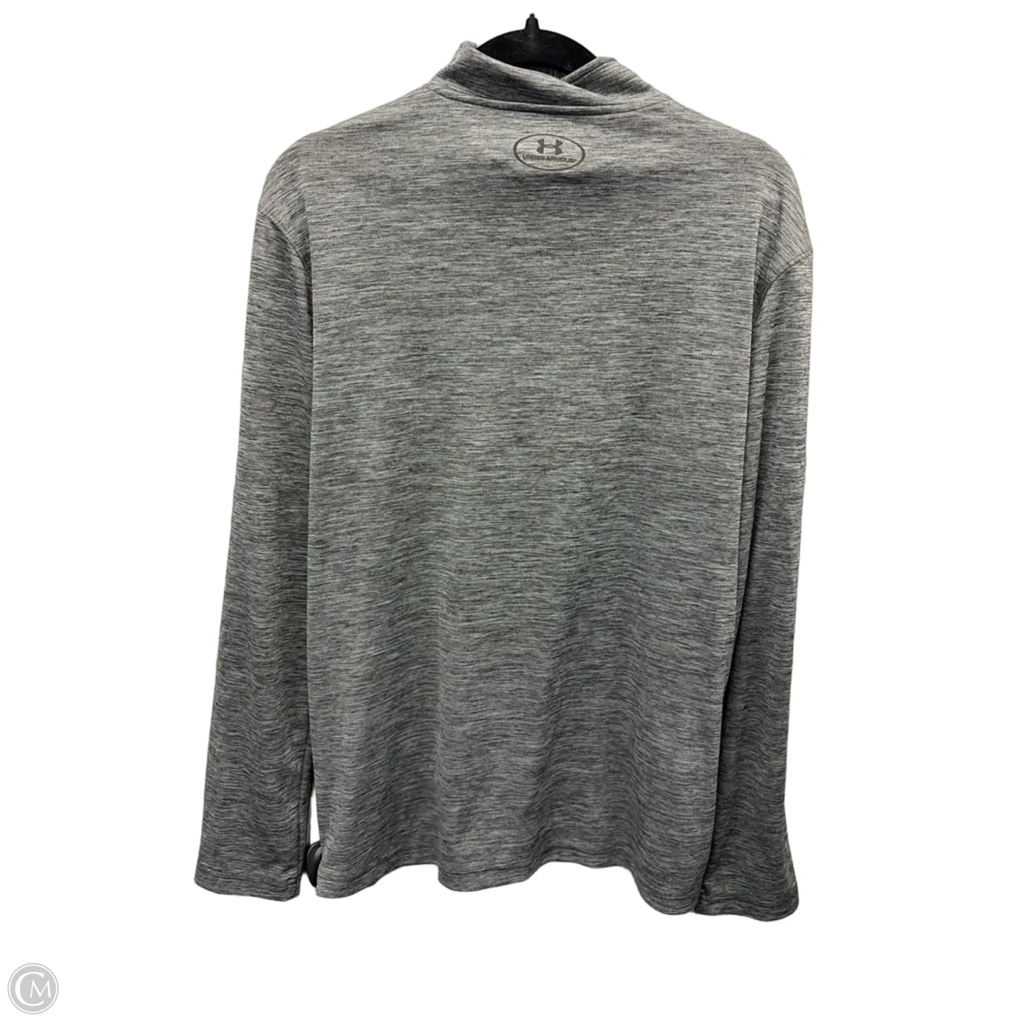 Athletic Top Long Sleeve Collar By Under Armour In Grey, Size: L