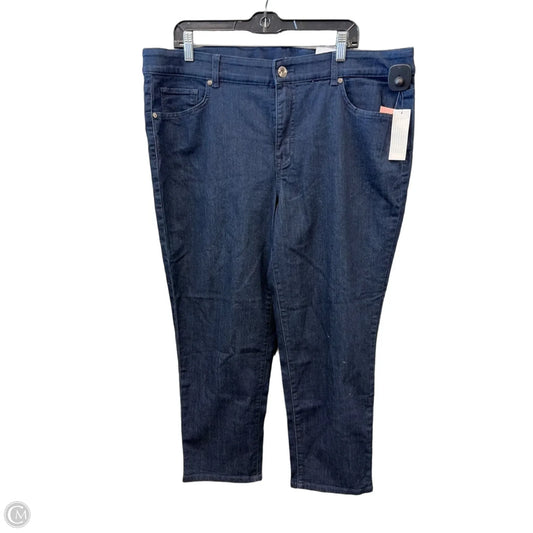Jeans Cropped By Terra & Sky In Blue Denim, Size: 18