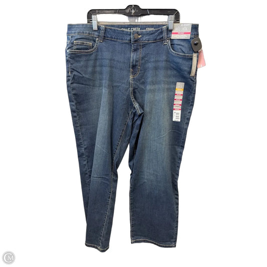 Jeans Straight By Falls Creek In Blue Denim, Size: 20