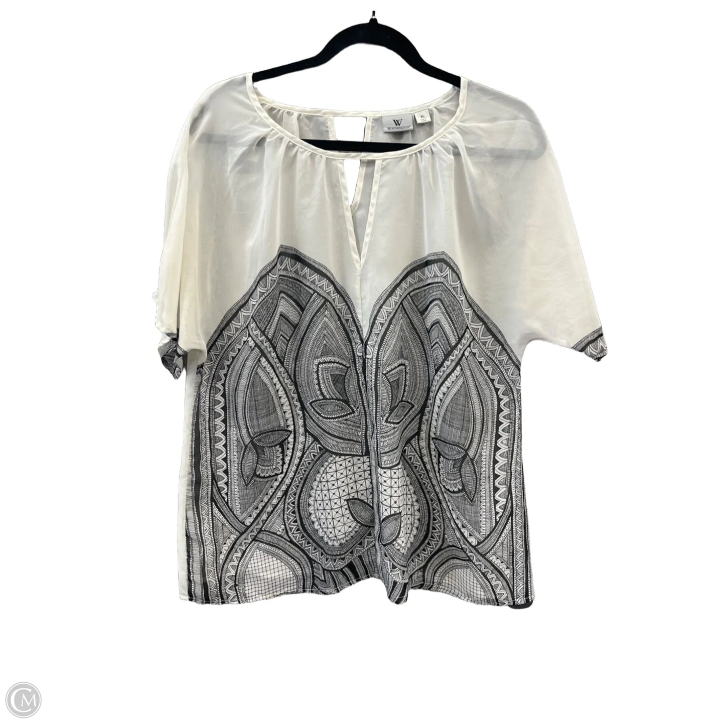 Top Short Sleeve By Worthington In White, Size: Xl