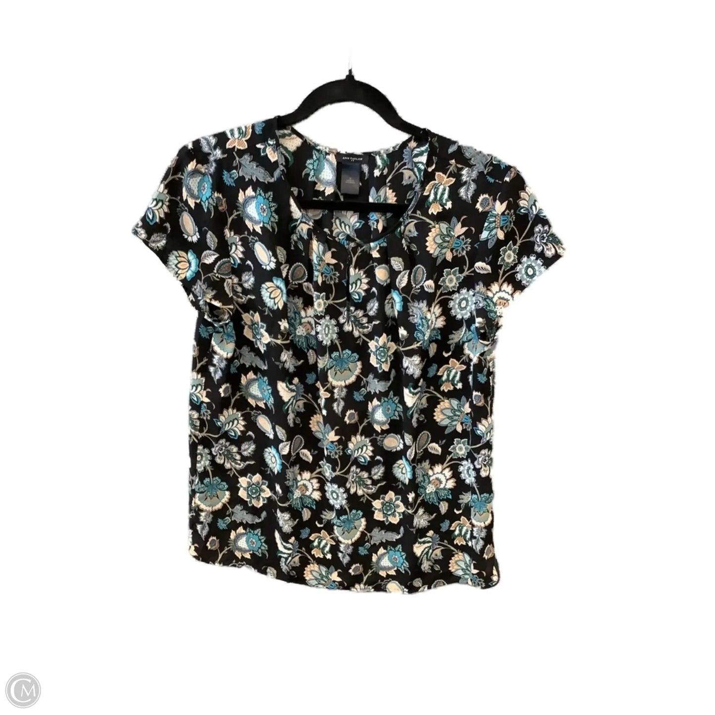 Top Short Sleeve By Ann Taylor In Black, Size: M