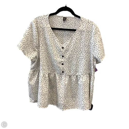 Top Short Sleeve By Shein In Black & White, Size: 1x