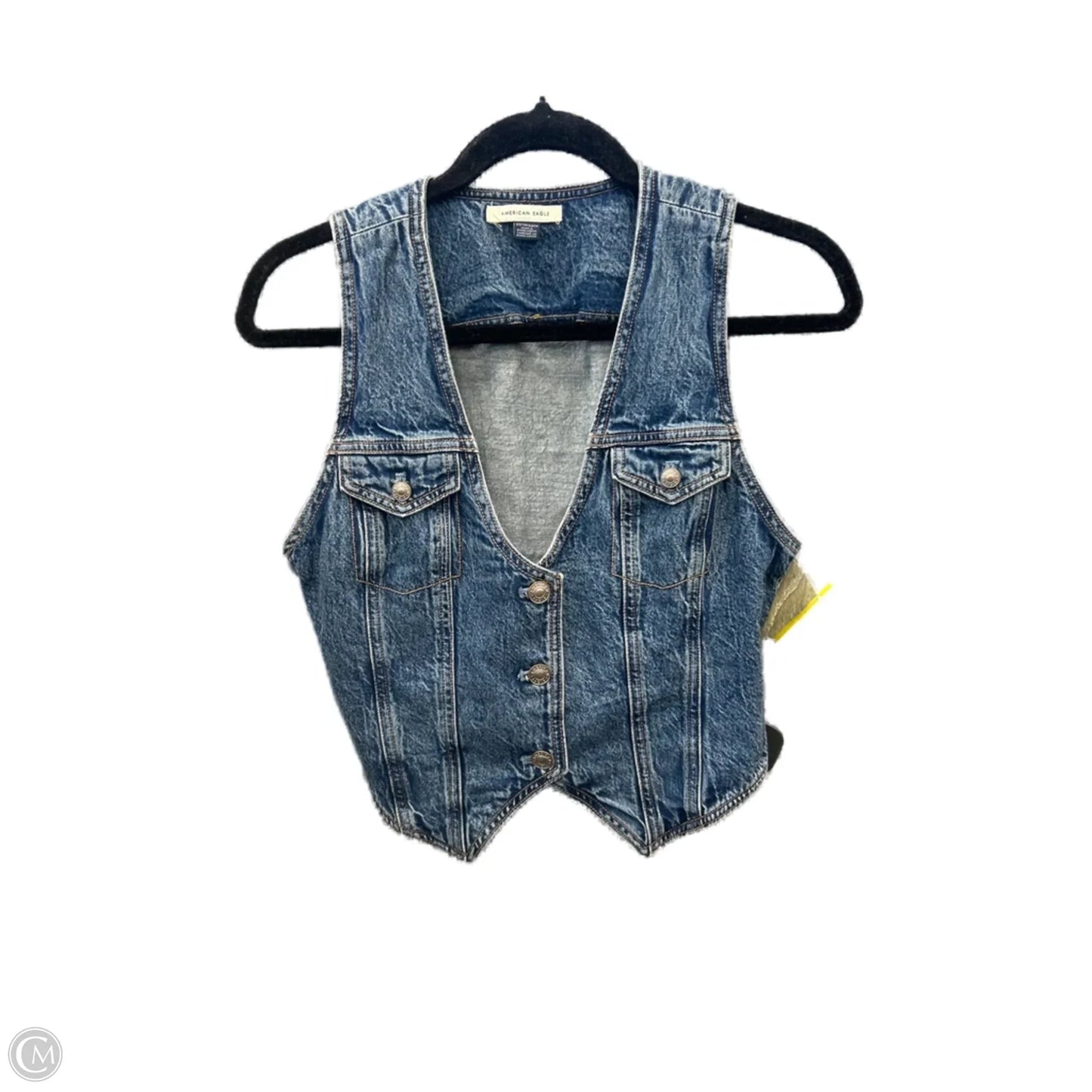 Vest Other By American Eagle In Blue Denim, Size: Xs