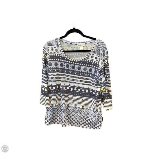 Top 3/4 Sleeve By Christopher And Banks In Blue, Size: Xl