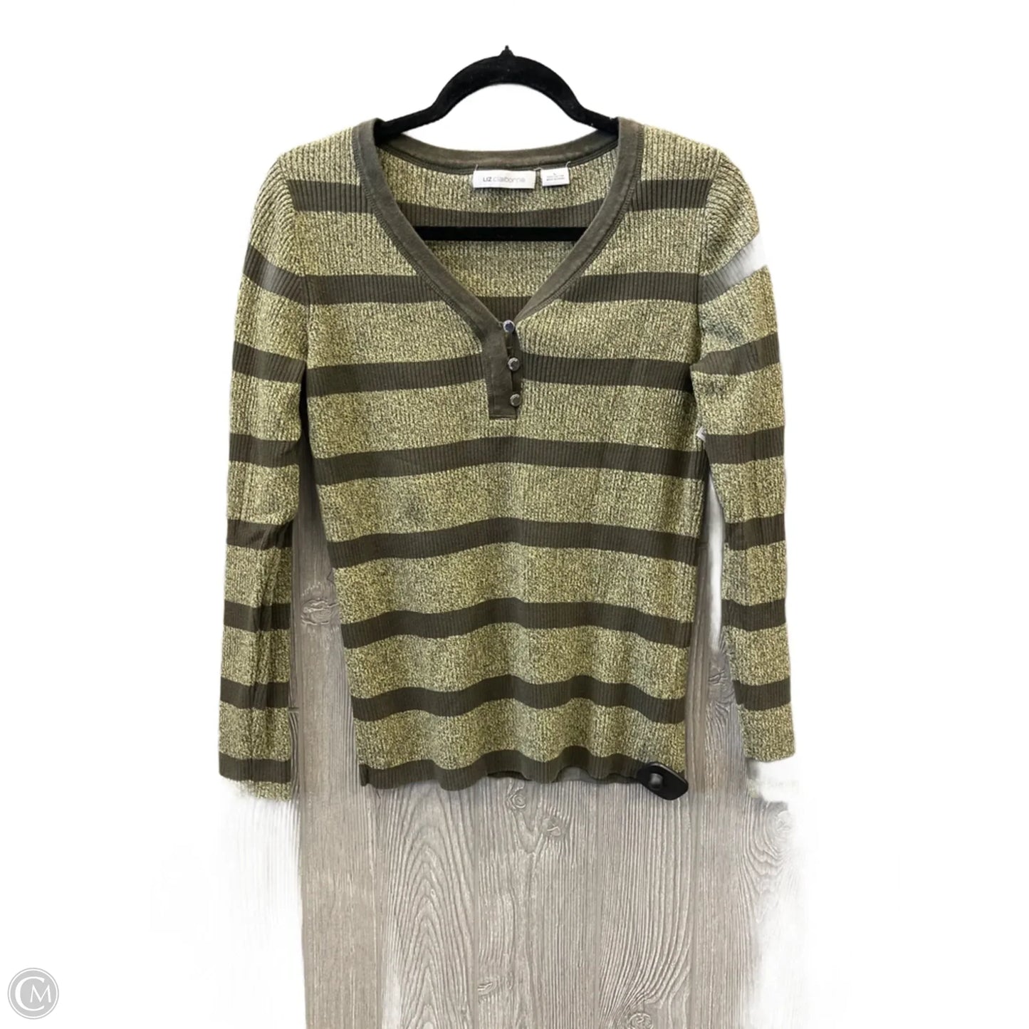 Top Long Sleeve By Liz Claiborne In Green, Size: L