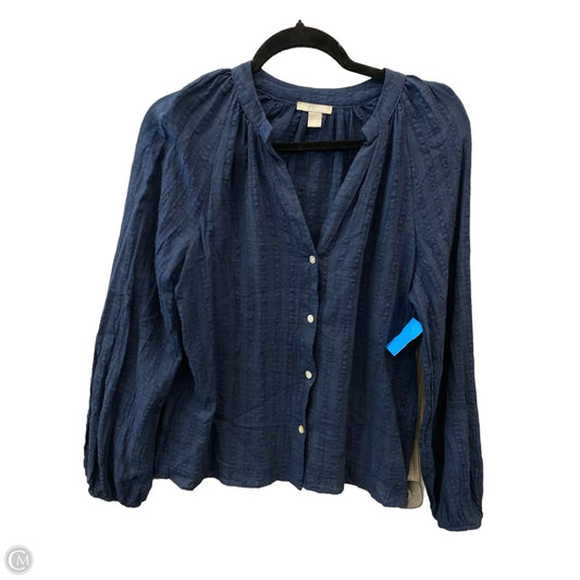 Top Long Sleeve By Falls Creek In Blue, Size: M