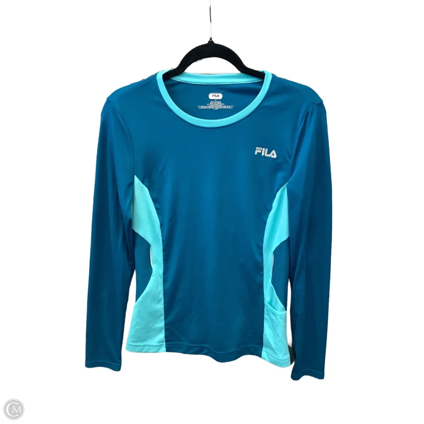 Athletic Top Long Sleeve Crewneck By Fila In Blue, Size: M