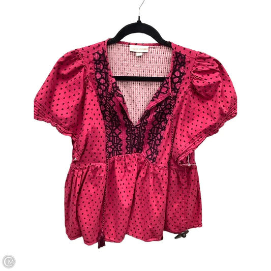 Top Short Sleeve By Knox Rose In Pink, Size: M