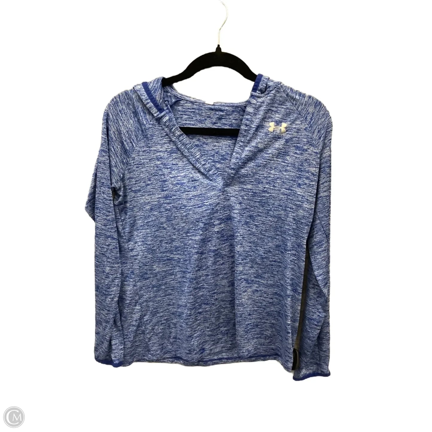 Athletic Top Long Sleeve Hoodie By Under Armour In Blue, Size: S