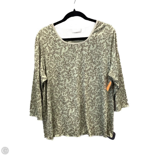 Top Long Sleeve By Croft And Barrow In Green, Size: 1x