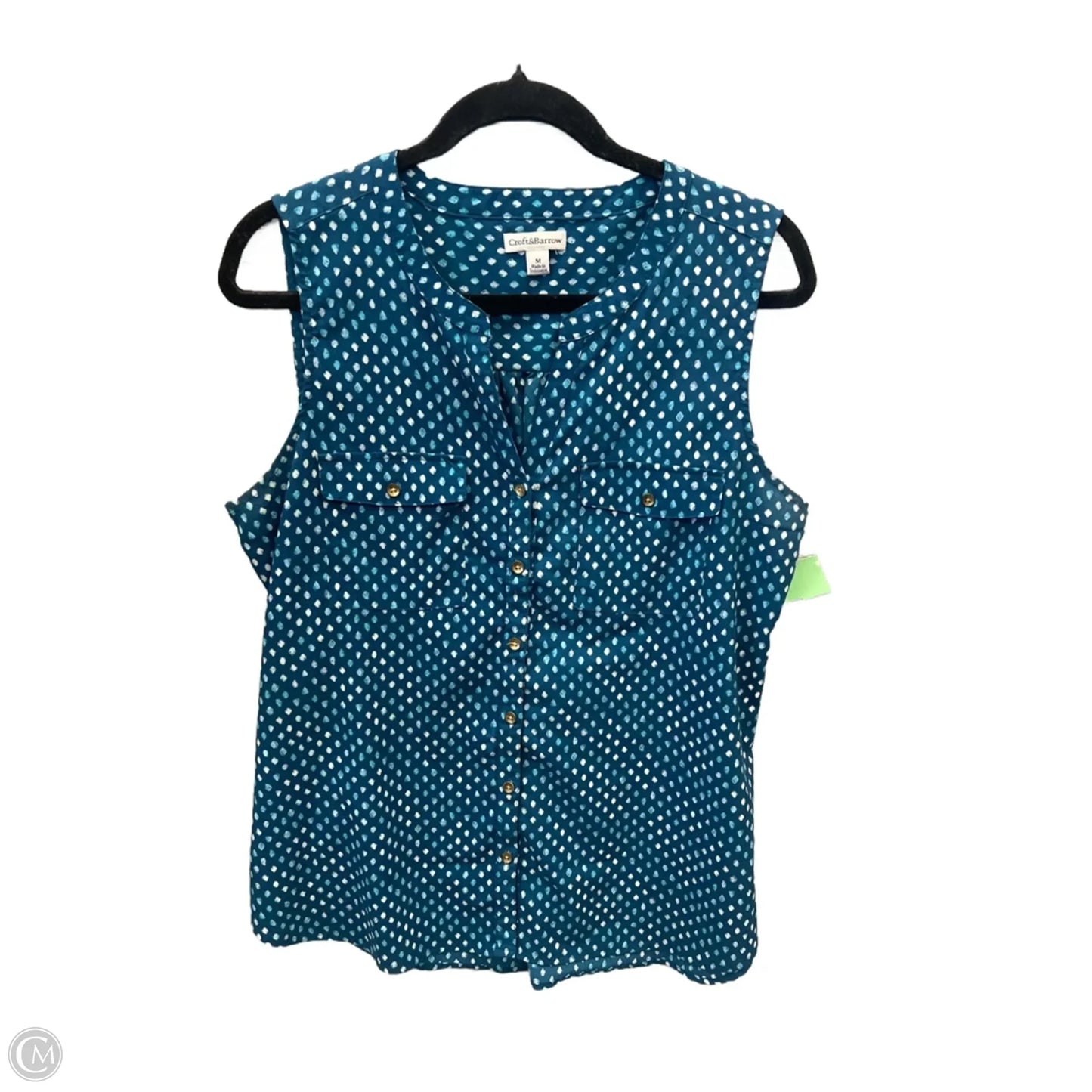 Top Sleeveless By Croft And Barrow In Blue, Size: M
