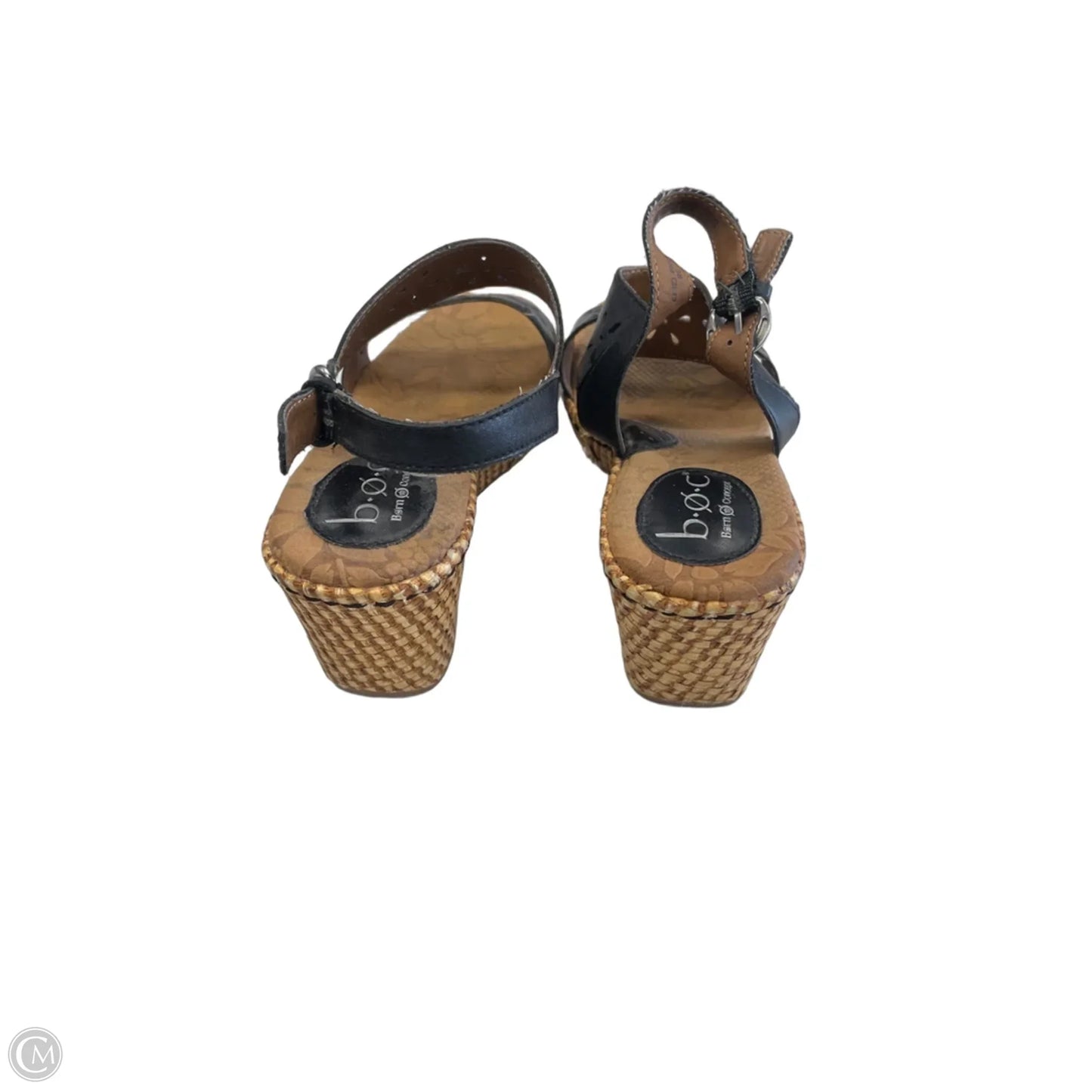 Sandals Heels Wedge By Boc In Blue & Brown, Size: 7