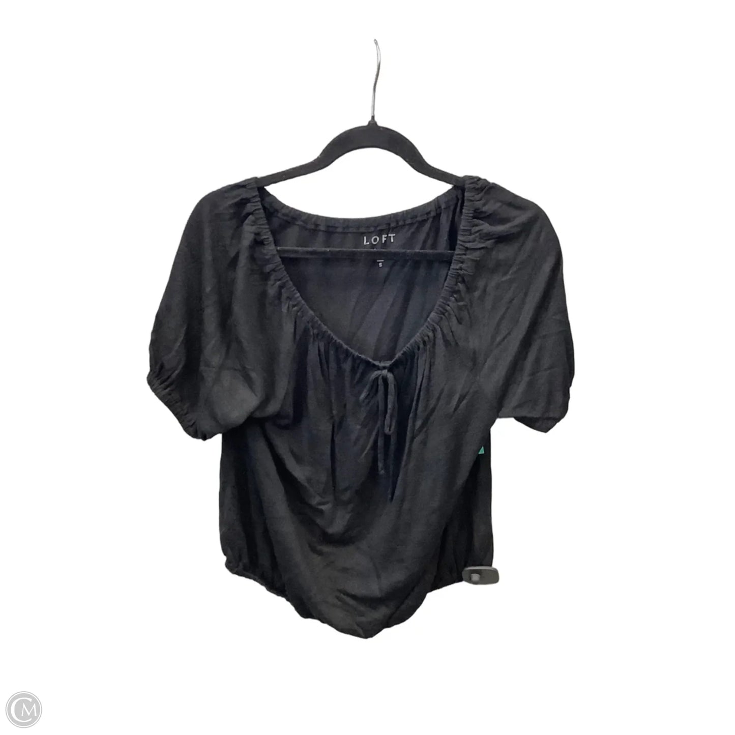 Top Short Sleeve By Loft In Black, Size: S
