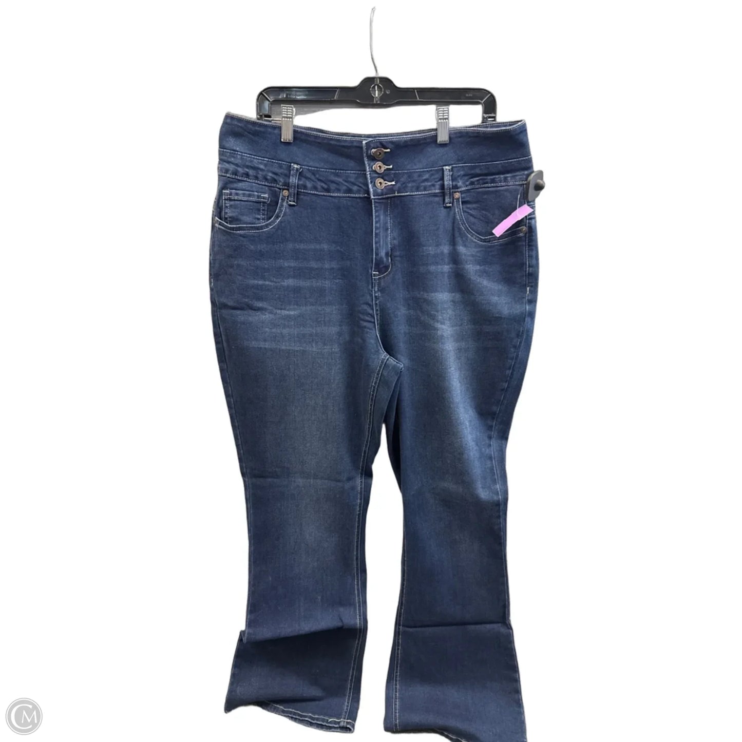 Jeans Boot Cut By Suzanne Betro In Blue Denim, Size: 16