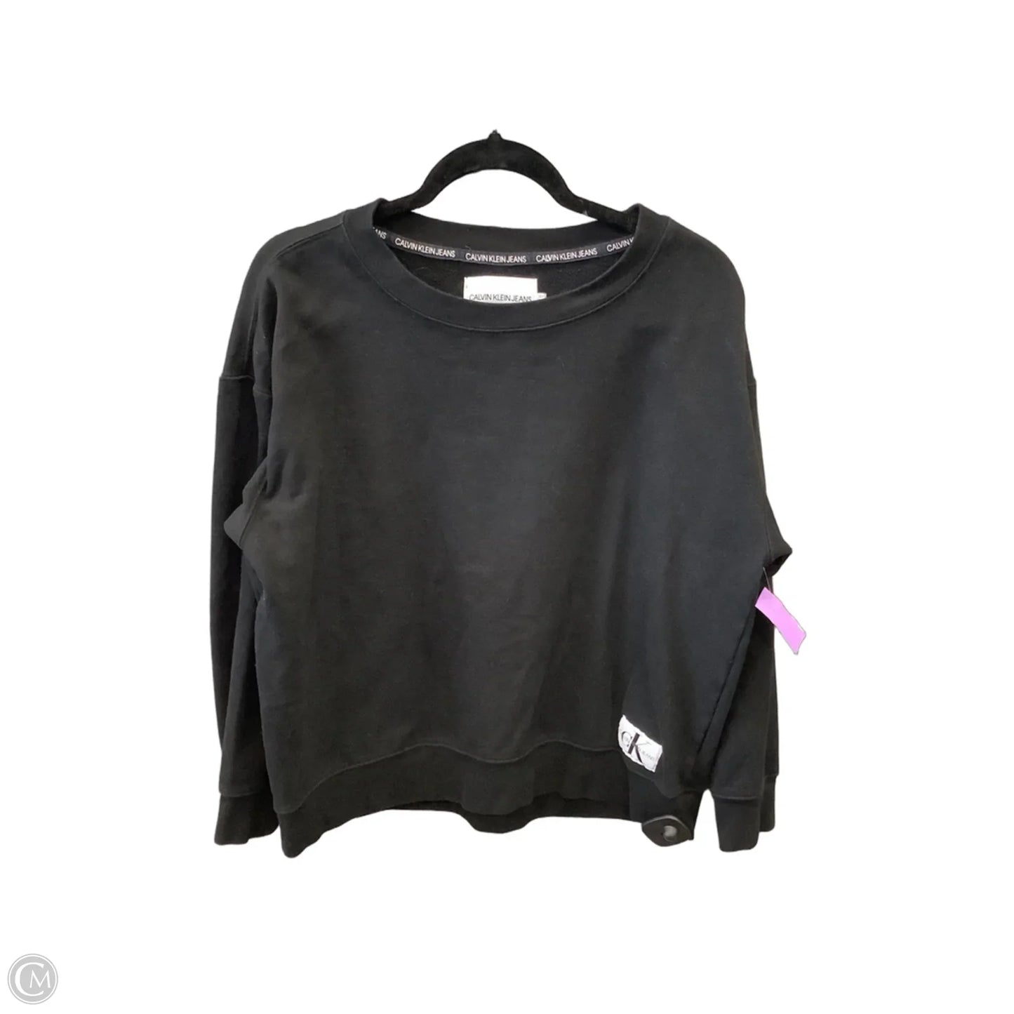 Top Long Sleeve By Calvin Klein In Black, Size: Xl
