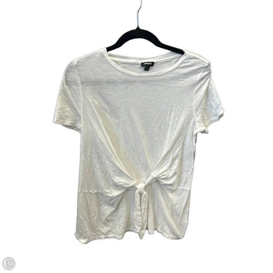 Top Short Sleeve By Express In White, Size: M