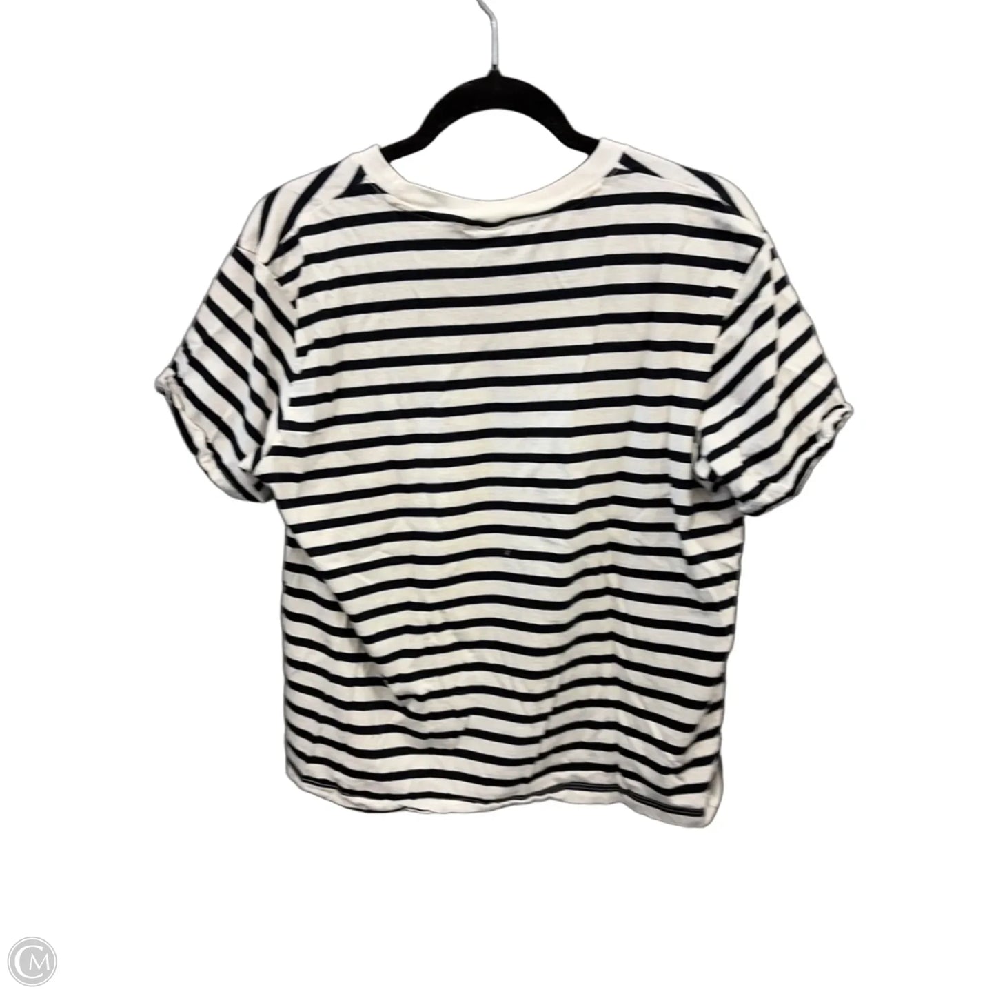 Top Short Sleeve By H&m In Striped Pattern, Size: L