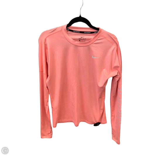 Athletic Top Long Sleeve Crewneck By Nike Apparel In Orange, Size: S