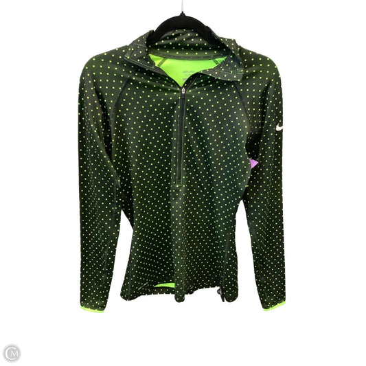 Athletic Top Long Sleeve Collar By Nike Apparel In Polkadot Pattern, Size: M